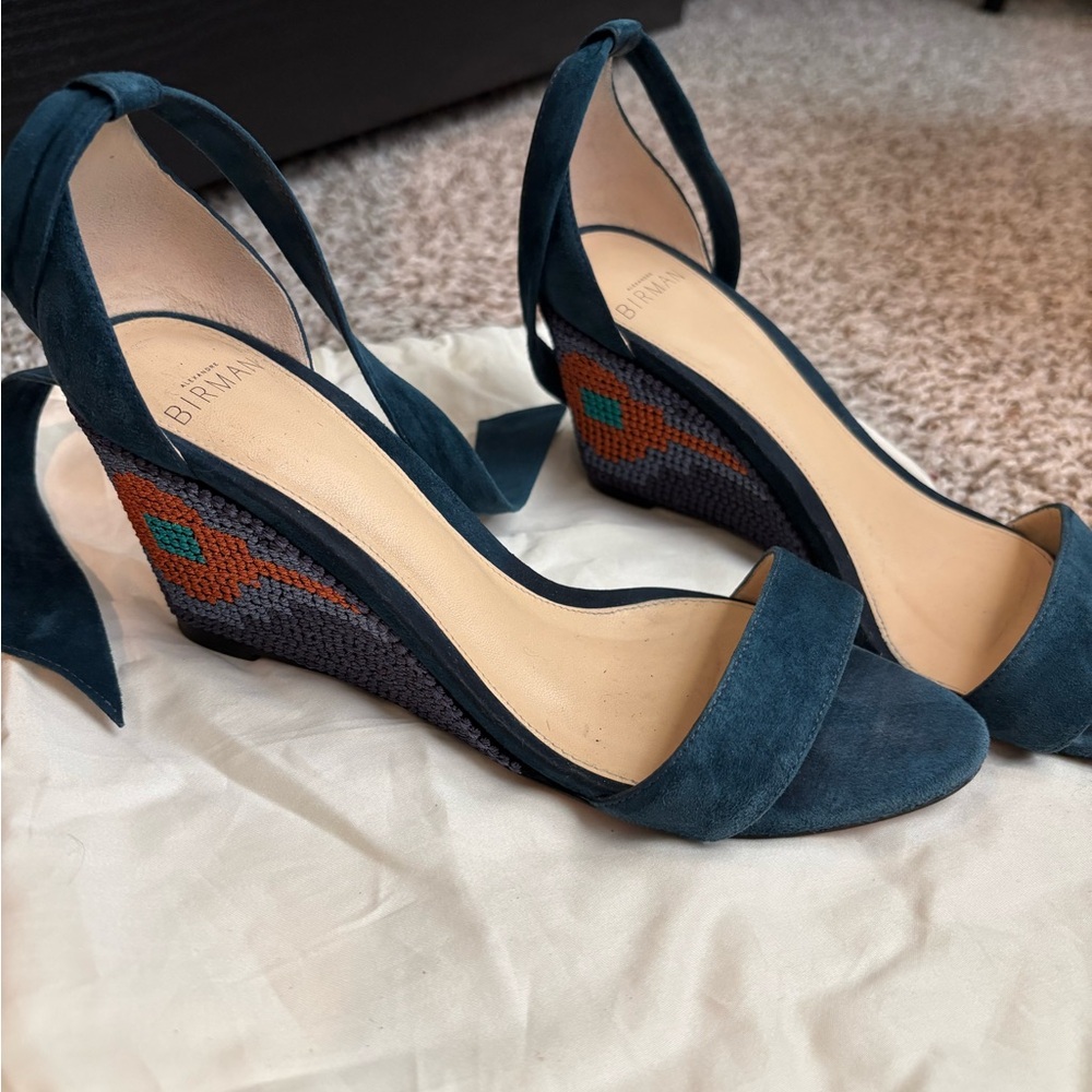 Alexandre Birman Clarita Suede Wedge Sandals Size 36